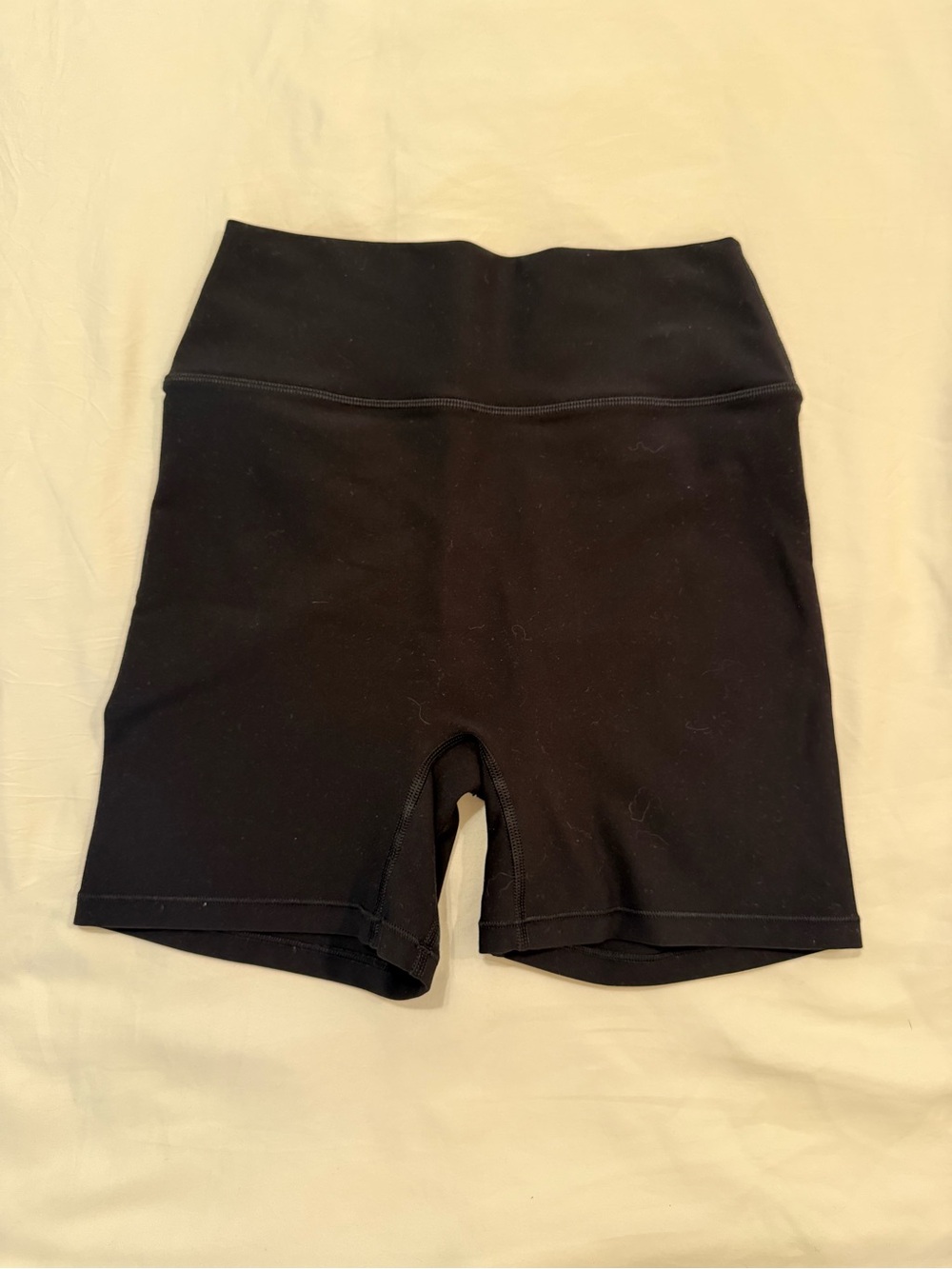 White Fox Active Black High-Waist Bike Shorts